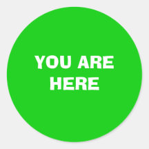 YOU ARE HERE ROUND STICKER