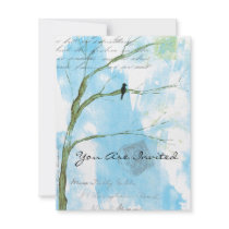 You Are Invited Bird in Tree Abstract Collage invitations by Itayasdesigns You Are Invited Bird in Tree Abstract Collage invitations