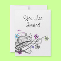 You Are Invited Retro Circles And Loops Shower invitations