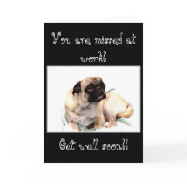 You are missed at work pug greeting card by ritmoboxer You are missed at work pug greeting card