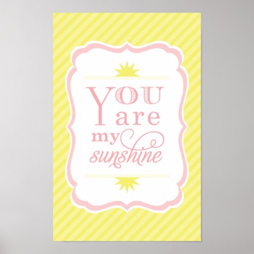 You Are My Sunshine Art Print Baby Nursery Decor