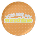 You Are My Sunshine Polka-dot Expressions Plate plates