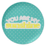 You Are My Sunshine Polka-dot Expressions Plate plates