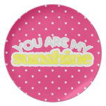 You Are My Sunshine Polka-dot Expressions Plate plates