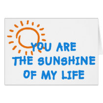 You are the sunshine of my life card cards