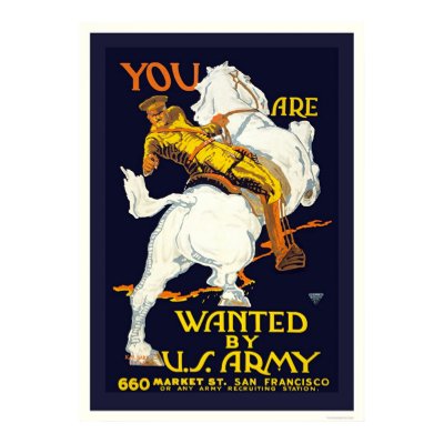 You are Wanted by the U.S. Army Poster by lc_wpa