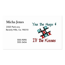 You Be Hugs I'll Be Kisses Business Card Templates
