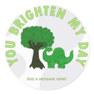 You Brighten My Day Dinosaur Stickers sticker