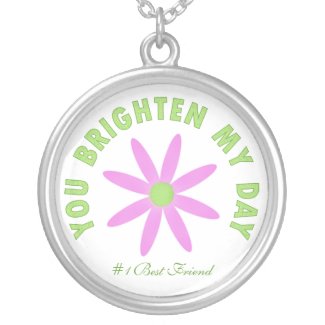You Brighten My Day: Pink Flower Necklace necklace