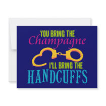 You Bring the Champagne, I'll Bring the Handcuffs invitations