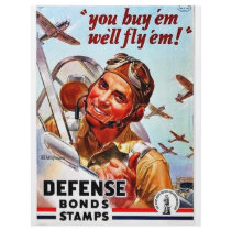 You Buy 'Em We'll Fly 'Em! Defense Bond Stamps Custom Flyer