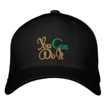 You can Do it Logo Green Light for Go embroidered hats