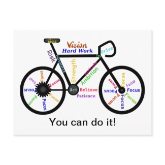You can do it, Motivational Bike, Bicycle Cycling Post Card