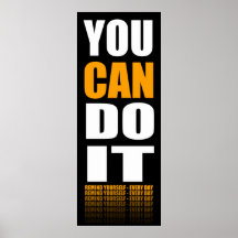 You Can Do It (orange) Motivational Poster