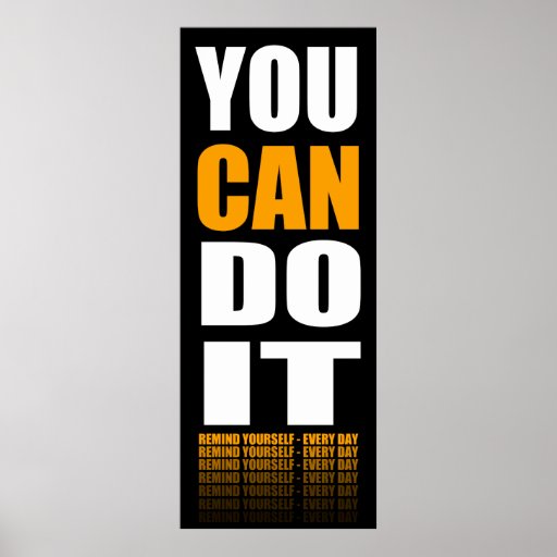 You Can Do It (orange) Motivational Poster