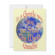 "You can Shake the World" Gandhi Quote invitations by MidnightDreamer "You can Shake the World" Gandhi Quote invitations