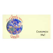 "You can Shake the World" Gandhi Quote Custom Photo Card