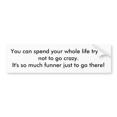 You can spend your whole life trying not to go ... Bumper sticker by sageman2012