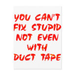 You Can't Fix Stupid Not Even With Duct Tape postcards