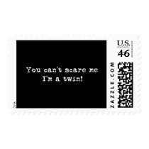 You can't scare me twins postage by Scrappintwins You can't scare me twins postage