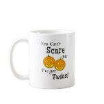 You can't scare me twins - pumpkins mugs