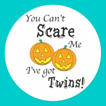 You can't scare me twins - pumpkins stickers by Scrappintwins You can't scare me twins - pumpkins stickers