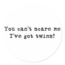 You can't scare me twins stickers by Scrappintwins You can't scare me twins stickers
