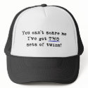 You can't scare me two sets of twins hats by Scrappintwins You can't scare me two sets of twins hats