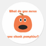 You chunk pumpkins t-shirts and gear round sticker