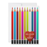 You Color My World Valentine Card Personalized Announcement