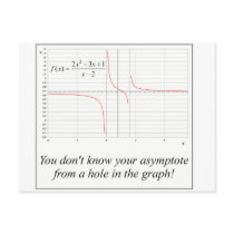 You don't know your asymptote... postcards