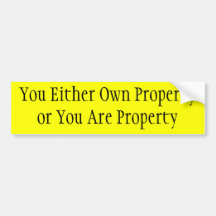 You Either Own Property or You Are Property Bumper Stickers