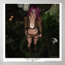 "You Found Me" Punk Girl in Forest Fantasy Art NEW Poster