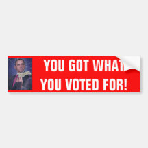 YOU GOT WHAT YOU VOTED FOR! BUMPER STICKER
