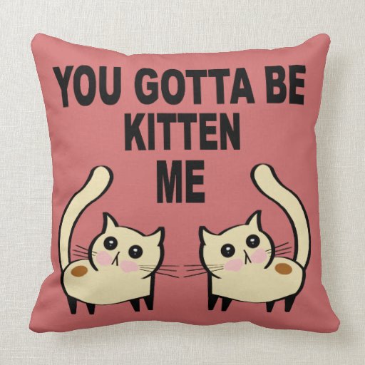 You Gotta Be Kitten Me (rosa) Pillow | Zazzle