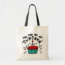 You Had Me At "Cupcake" With Cupcake And Confetti Canvas Bags
