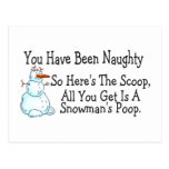 You Have Been Naughty Snowmans Poop Post Card