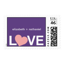 You Have My Heart Wedding Postage Stamp-plum