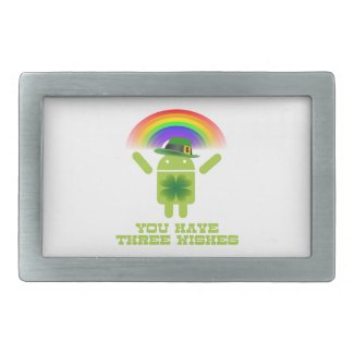 You Have Three Wishes (Android Bugdroid Rainbow) Belt Buckle