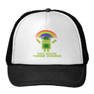 You Have Three Wishes (Android Bugdroid Rainbow) Mesh Hats
