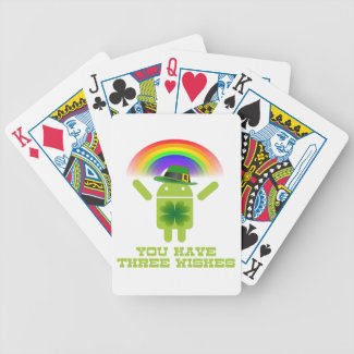 You Have Three Wishes (Android Bugdroid Rainbow) Bicycle Card Deck
