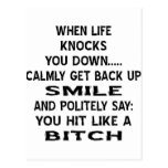 You Hit Like A Bitch Postcards