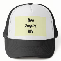 You Inspire Me. Cream and Black. Custom Mesh Hats