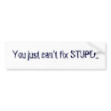 You just can't fix STUPID... bumper stickers