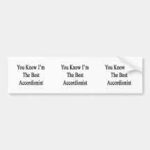 You Know I'm The Best Accordionist Bumper Sticker