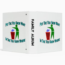 You Know What You Know Where Trash Can Vinyl Binder