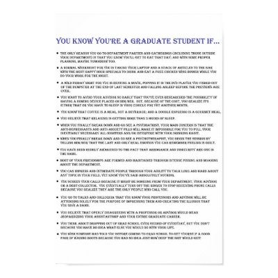 You Know You're a Graduate Student If... Poster by alj114