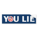 YOU LIE Anti Obama Bumper Sticker bumper stickers