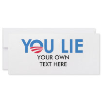 You Lie bumper sticker blue rack cards by antiobama You Lie bumper sticker blue rack cards