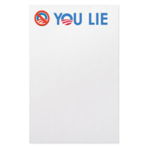 You Lie bumper sticker blue Stationery